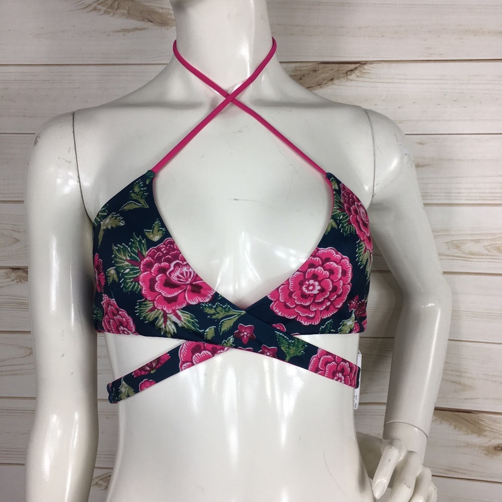 Leith Floral Reversible Strappy Bikini Top